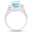 8.15 Carat Blue Topaz & White Topaz Sterling Silver Ring