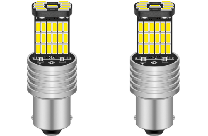 2pcs P21W 1156 BA15S LED Bulbs Car Lights Turn Signal Reverse Brake Light R5W 4014 LEDs 12V DC Automobiles Lamp DRL for Skoda - Korvel