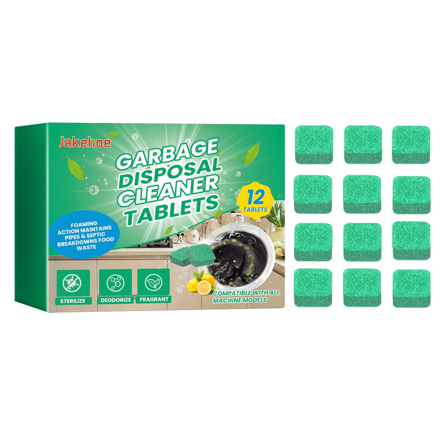 Garbage Disposal Cleaning Block, Kitchen Food Waste Disposal Agent Pipeline Cleaning Block - Korvel
