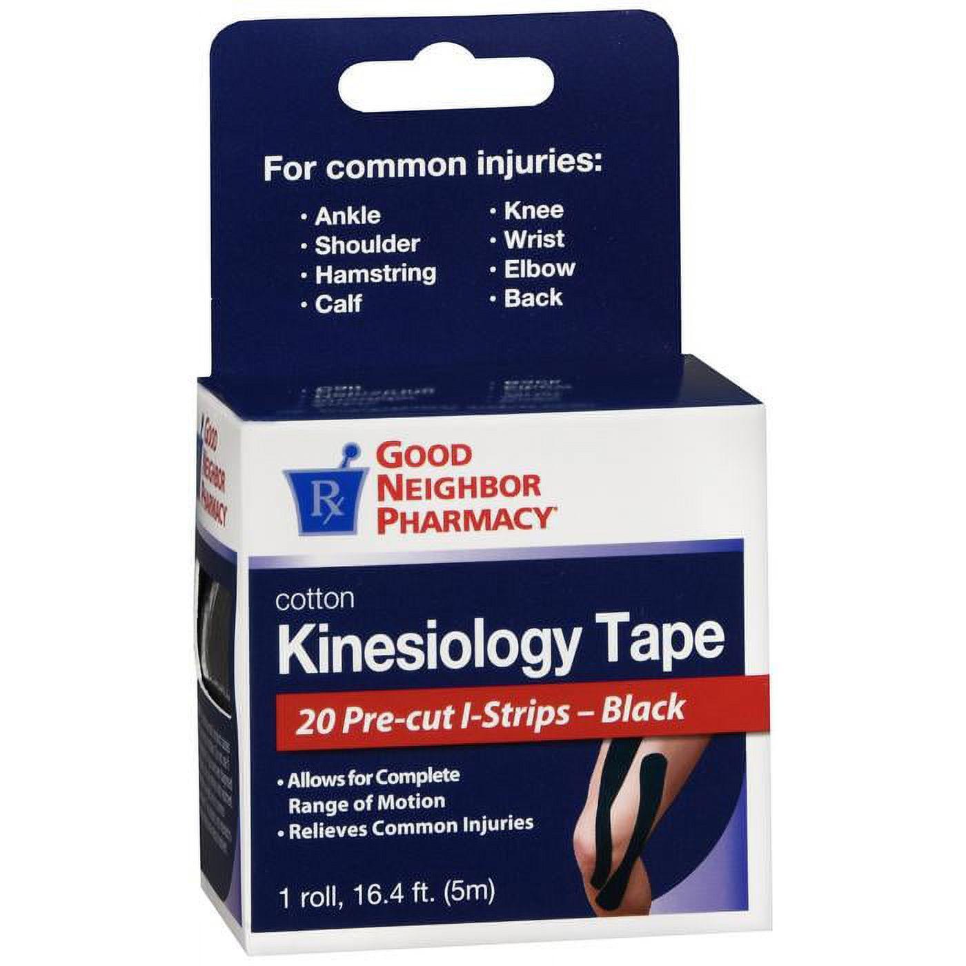 Silver Rod Pharmacy GNP Cotton Kinesiology Tape - Black, 20 Count