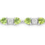 Bracelet en argent sterling avec péridot véritable de 9,78 carats et diamants blancs