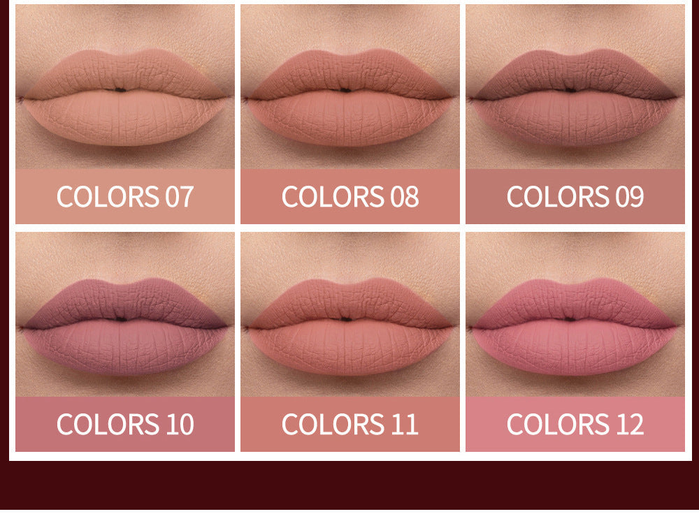 HANDAIYAN Popular Matte Matte Velvet 12 Colors Lip Gloss Liquid Lipstick Lip Glaze - Korvel