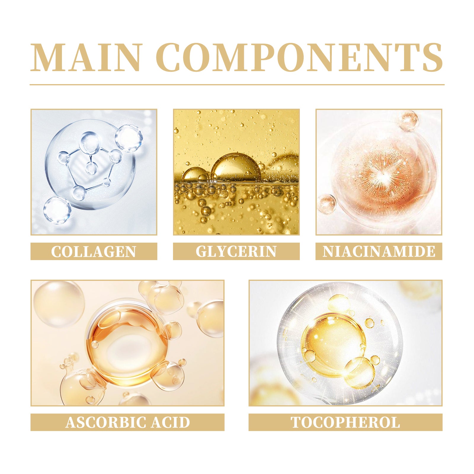 Collagen Face Serum, Moisturizing, Moisturizing And Firming Facial Skin, Cleaning, Anti-Wrinkle, Anti-Aging Eyes - Korvel