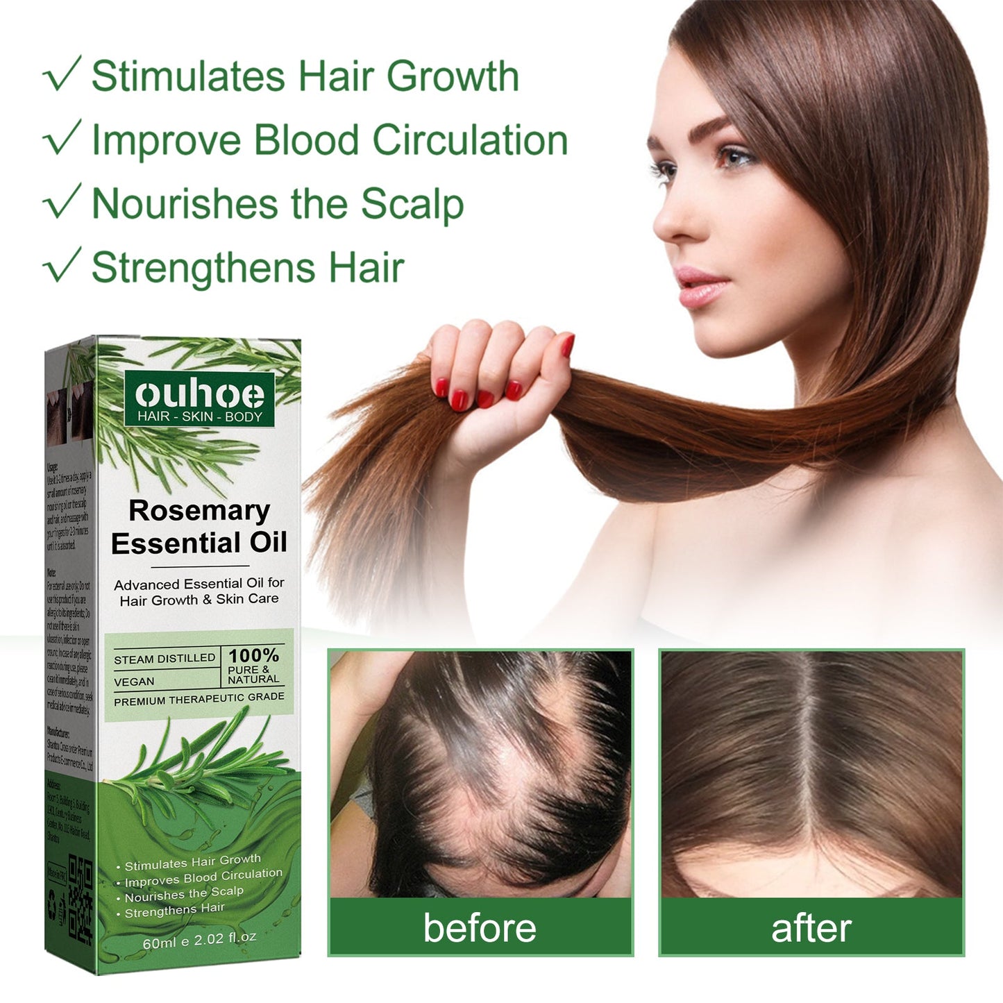 Huile essentielle de romarin pour les soins capillaires