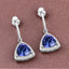 3.86 Carat Genuine Tanzanite and White Diamond Earrings in 14K White Gold
