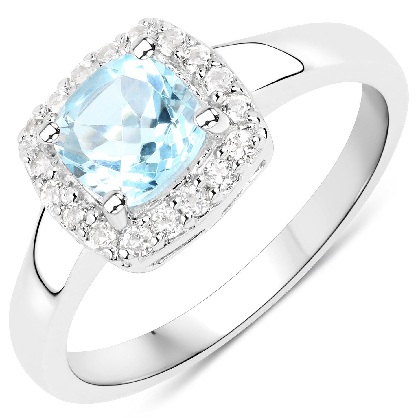 Ensemble de bijoux en topaze bleue et topaze blanche de 4,62 carats