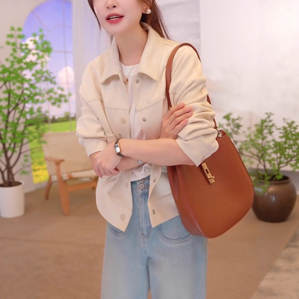 Manteau en denim uni chic et décontracté