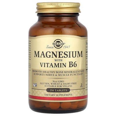 Solgar Magnesium with Vitamin B6, 250 Tablets