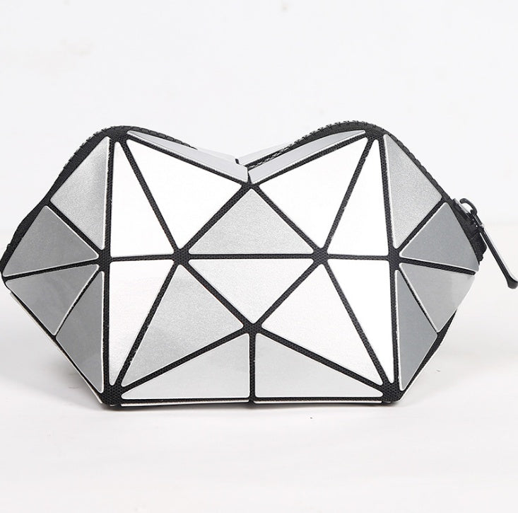 Fashion Geometric Cosmetic Bag for Women - Lightweight Organizer