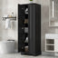Storage Cabinet with Two Doors for Bathroom, Office, Adjustable Shelf, MDF Board, Black - Korvel