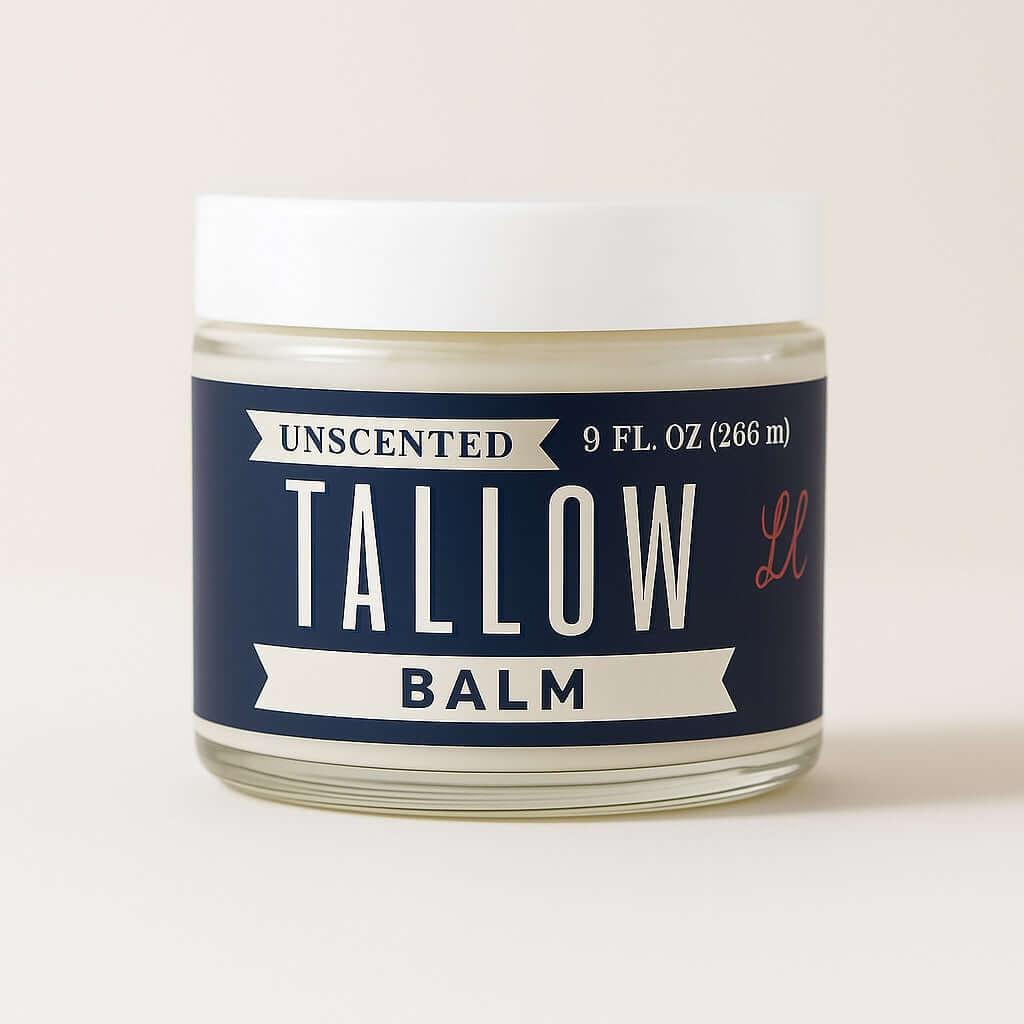 Trío de Cuidado de Piel de Tallow Sin Fragancia - Hidratante Batido, Manteca Corporal y Bálsamo