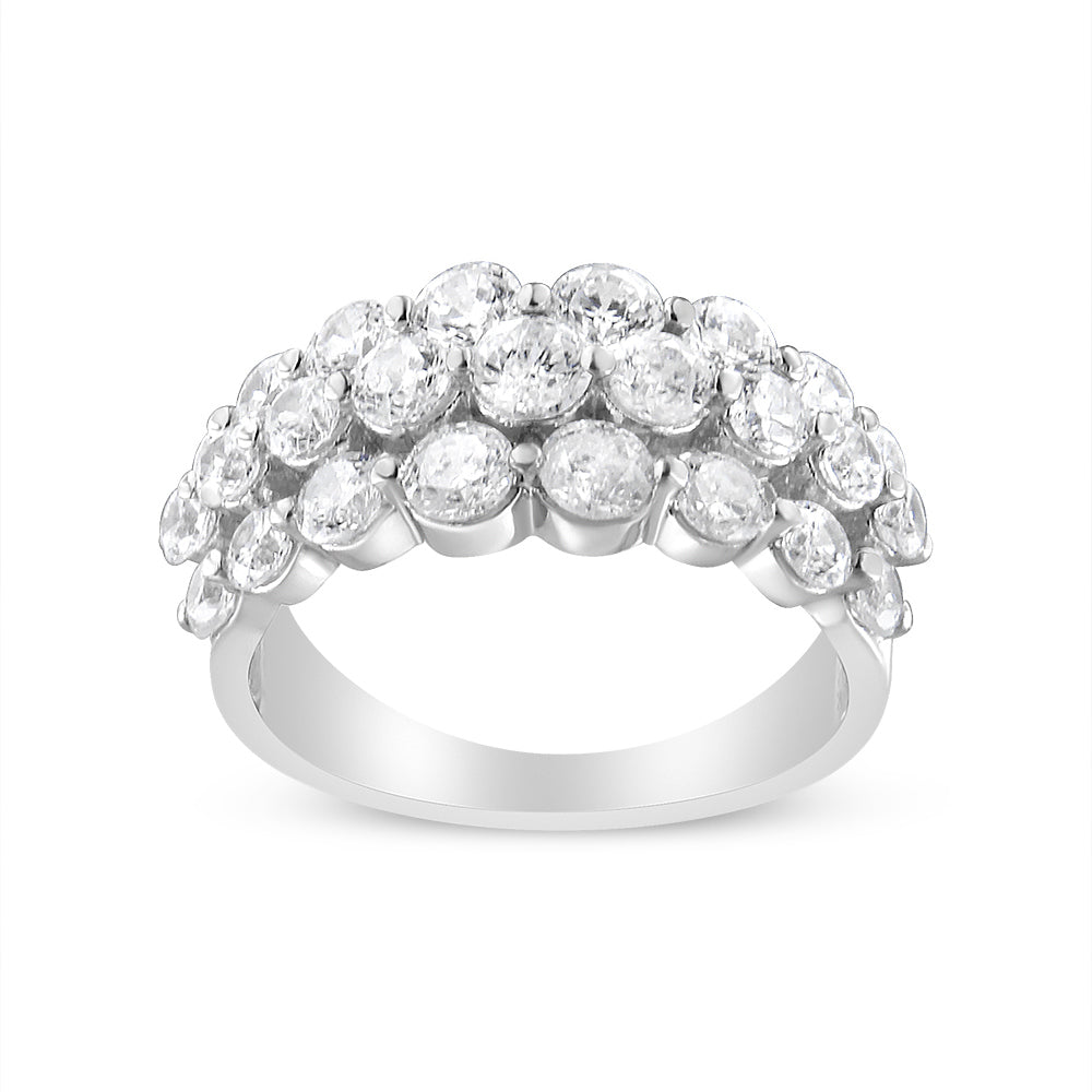 Bague en Or Blanc 10K avec Diamants Ronds de 2 1/2 Cttw - Taille 7