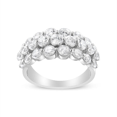 Bague en Or Blanc 10K avec Diamants Ronds de 2 1/2 Cttw - Taille 7