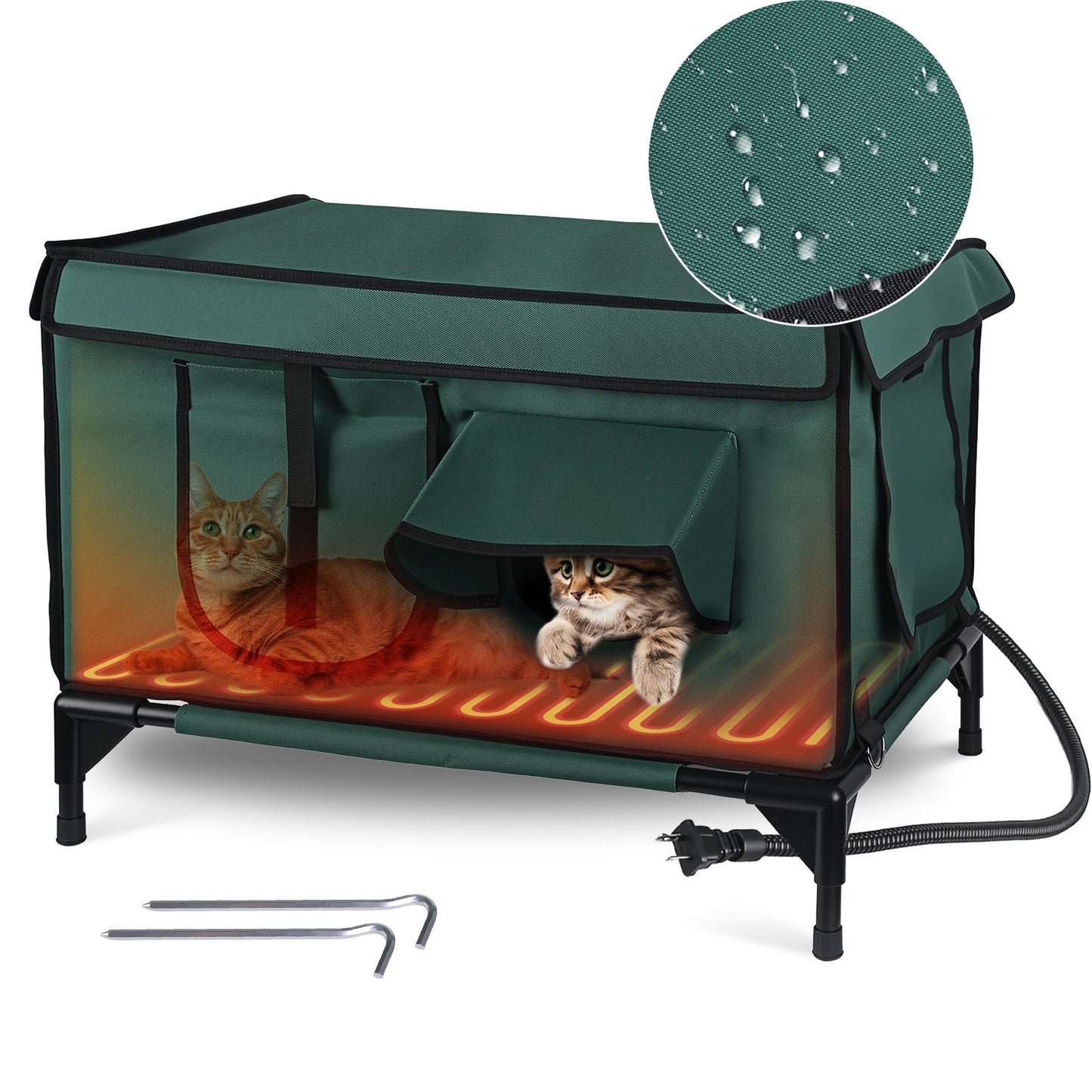 Casa para Gatos Calentada e Impermeable para Comodidad al Aire Libre