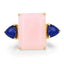 12.18 Carat Genuine Pink Opal and Lapis Sterling Silver Ring