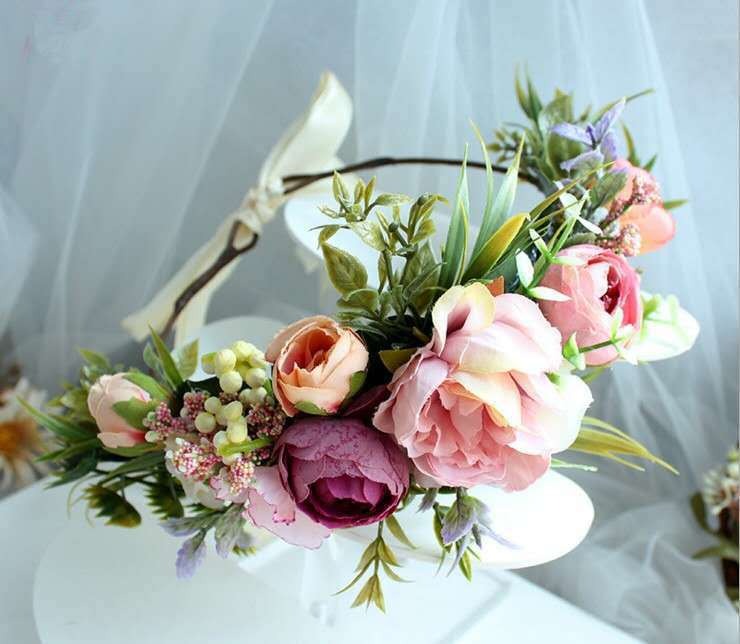 Bridal hair crown bridesmaid wreath accessory headflower - Korvel