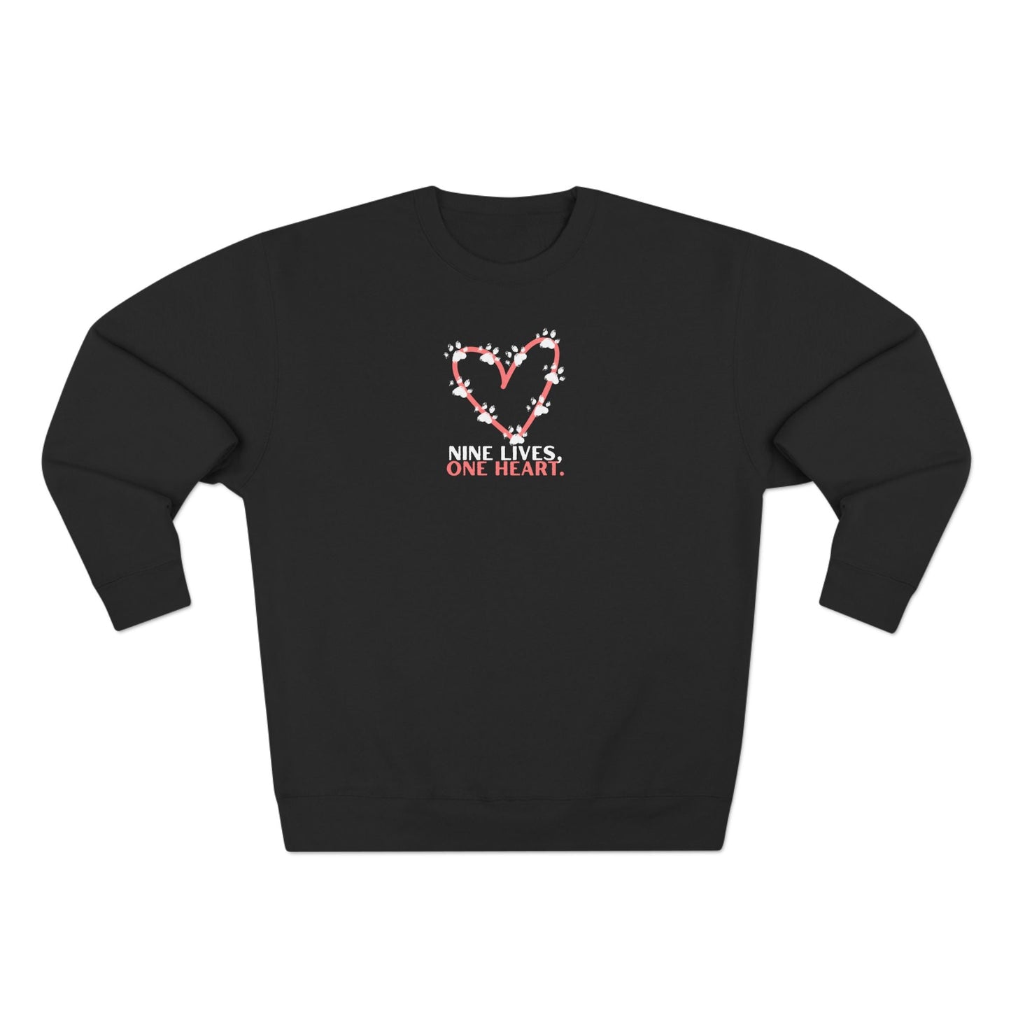 Nine Lives, One Heart Cat Lover Sweatshirt