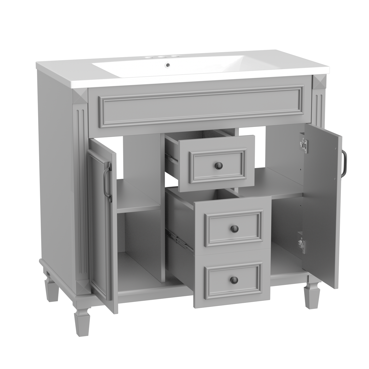 36'' Modern Bathroom Vanity with Soft Closing Doors