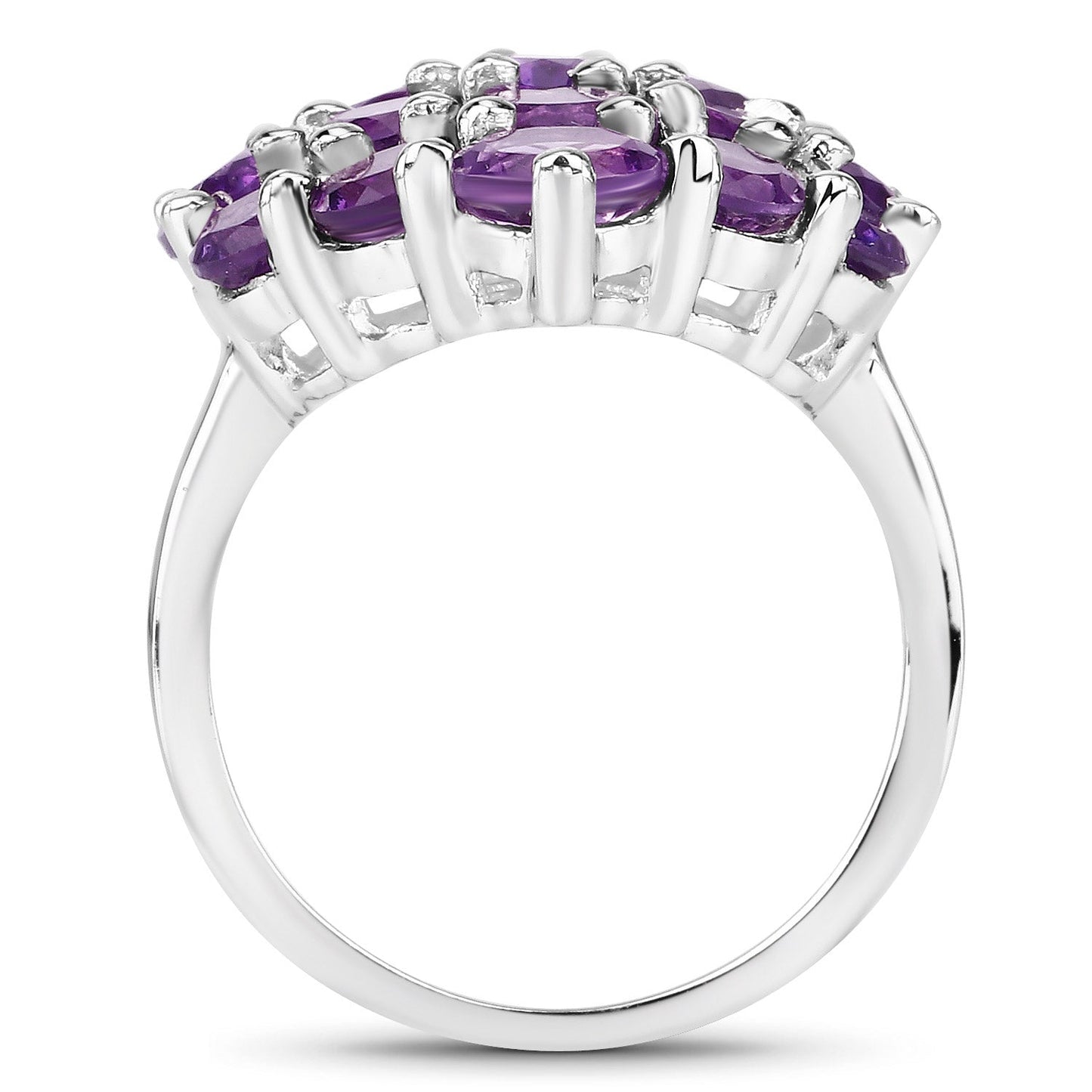 5.44 Carat Genuine Amethyst Sterling Silver Ring