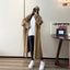 Manteau en Tricot Mi-Long à Couleur Unie pour Femmes