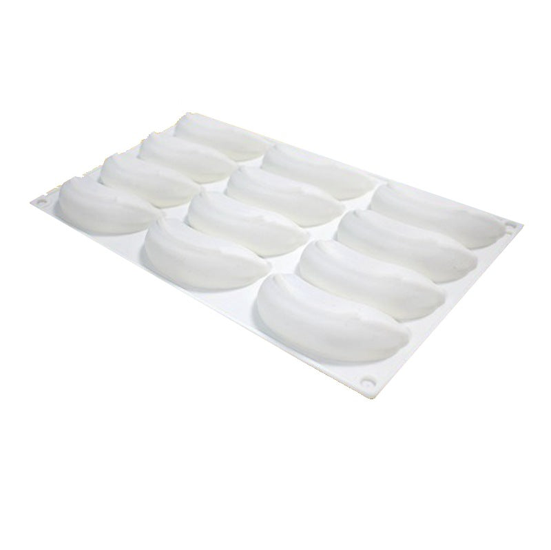 Moule à Mousse en Silicone - 12 Cavités en Forme de Banane