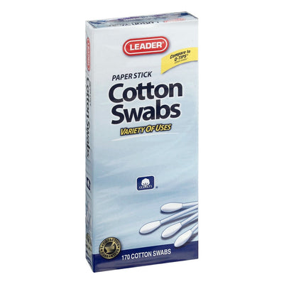 Leader Cotton Swabs - 170 Count Eco-Friendly Paper Sticks