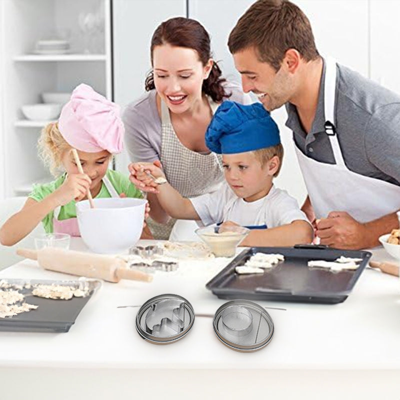 Juego de Cortadores de Galletas de Acero Inoxidable Premium - Kit de 6 Piezas