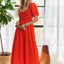 Vestido Elegante de Manga Abullonada con Fruncido para Mujeres