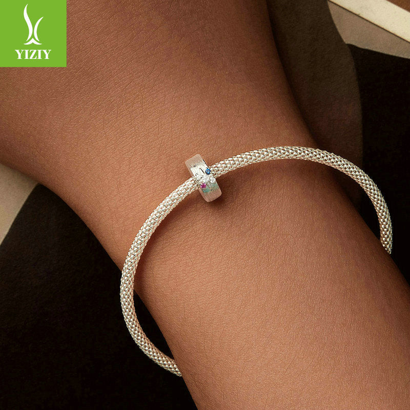 Bracelet DIY en silicone étoilé Yinziyun avec perles en argent S925