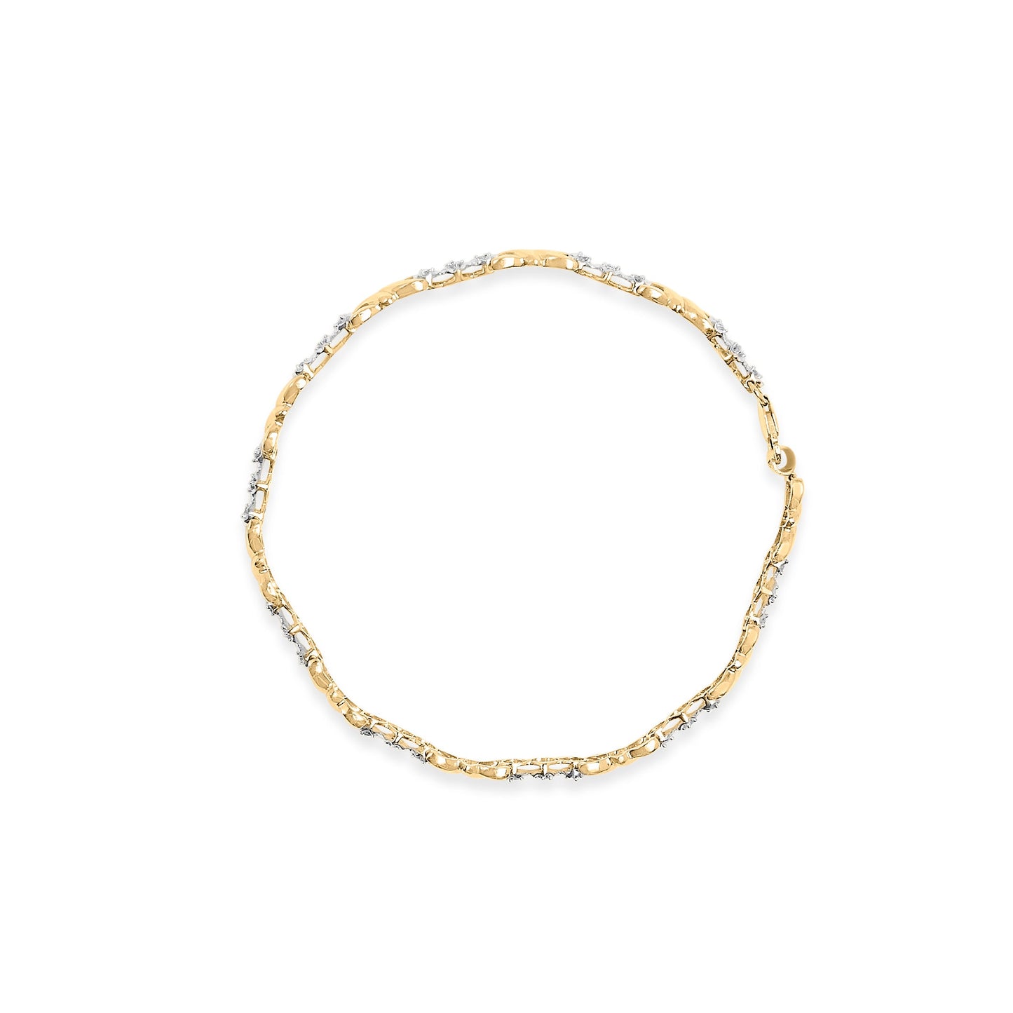 Pulsera de Diamantes X-Link de Oro Amarillo de 10k - 7.50 Pulgadas