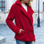 Manteau d'hiver en peluche à revers large pour femmes