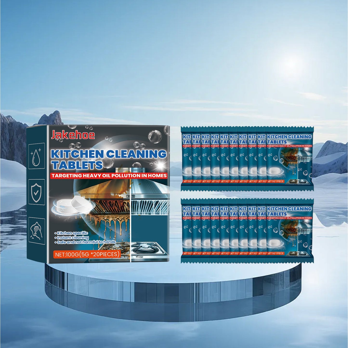 Effervescent Cleaning Tablets for Kitchen & Bathroom