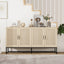 Buffet 4 Portes en Rotin - Cabinet de Rangement Élégant