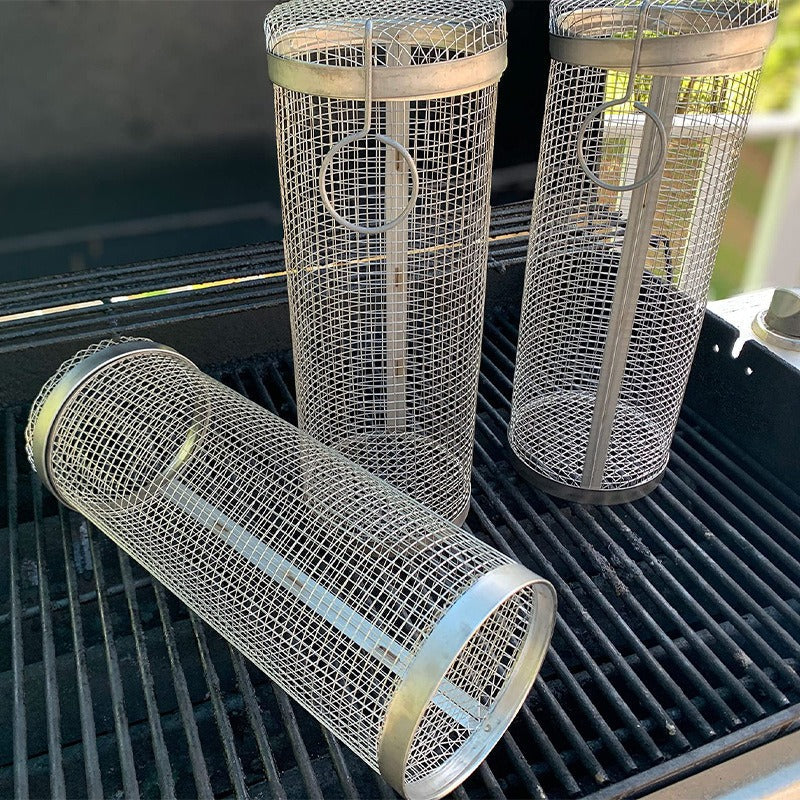 Panier de Gril Roulant Premium pour BBQ en Plein Air