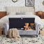 Velvet Multifunctional Storage Rectangular ottoman bench with 1 Pillow, grey - Korvel