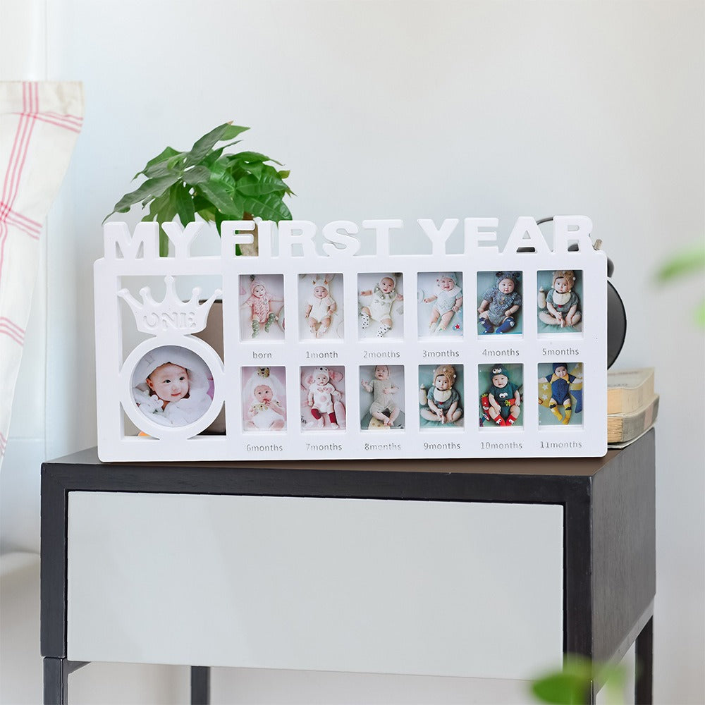 Newborn baby's 12 month growth record creative Korean style combination photo frame - Korvel