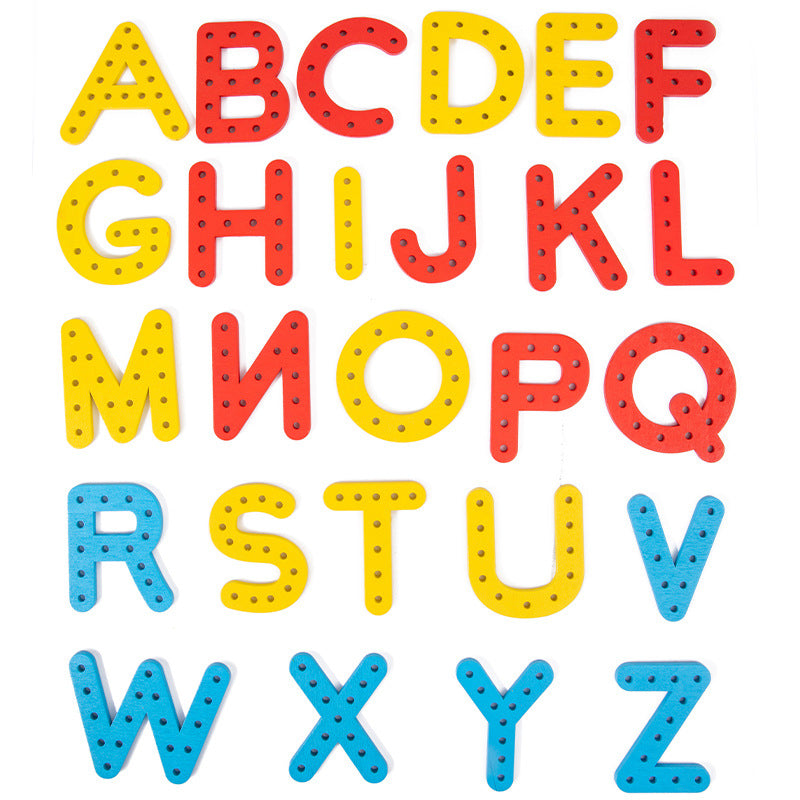 Number letter bead string children's building blocks threading rope early childhood education threading beads fine motor training puzzle toys - Korvel