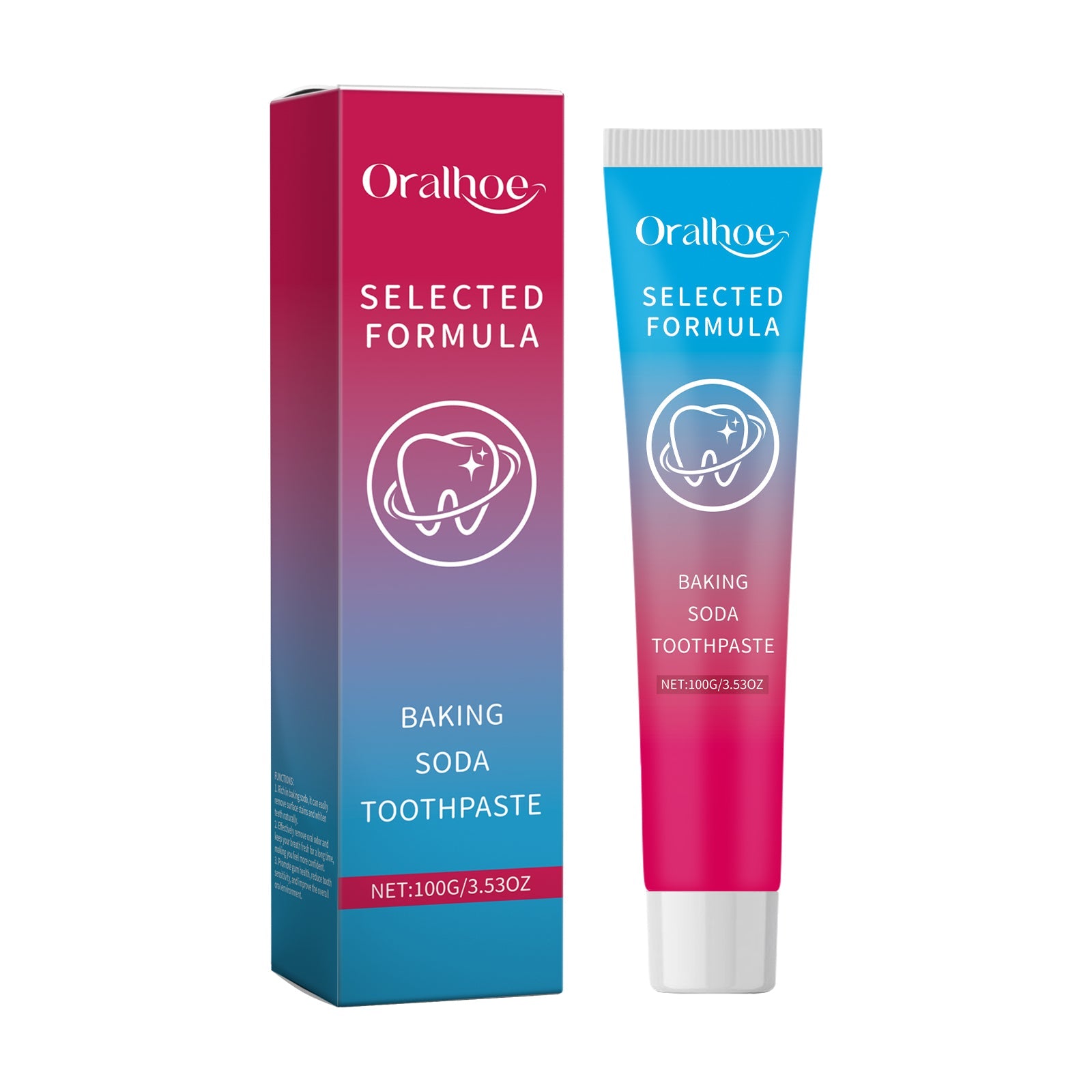 Baking Soda Toothpaste, Mint Fresh Teeth Cleaning Care Brightening Smile Teeth Cleaning Toothpaste - Korvel