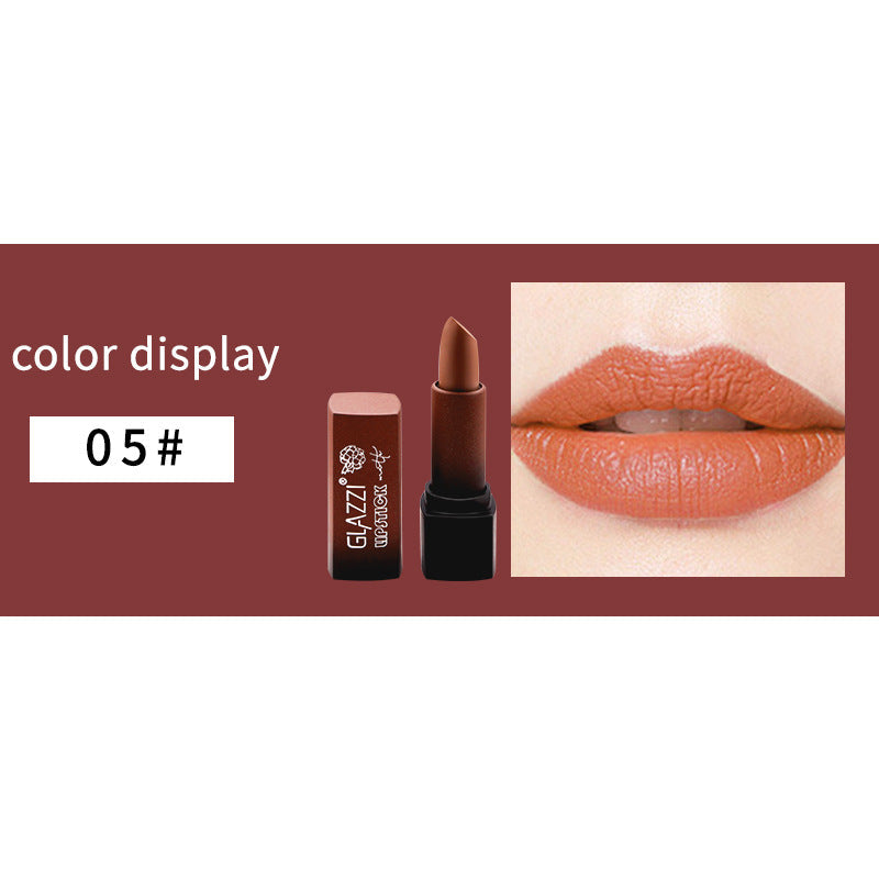 Small Square Tube Matte Matte Not Easy To Fall Off Lipstick Smooth Moisturizing Not Pull Dry Lasting Color Portable Lipstick Makeup - Korvel