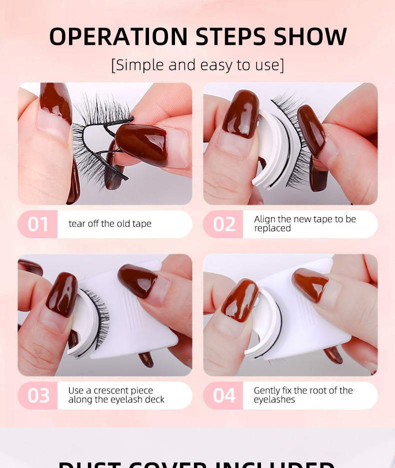 New Product Glue-Free Self-Adhesive Eyelashes Spare Glue Strip Temperature-Sensing Self-Adhesive False Eyelashes Curling Realistic Natural False Eyelashes - Korvel