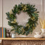 30IN Eucalyptus leaves, pine twigs, stars wreath - Korvel