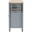 Kitchen Island Cart with Solid Wood Top and Locking Wheels 54.3 Inch Width (Grey Blue) - Korvel