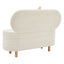 Ottoman de rangement en tissu sherpa élégant avec pieds en bois