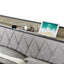 Premium Grey Full Size Bed Frame with Charging Station