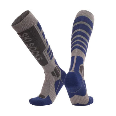 New Merino wool skiing socks with thickened towel bottom for men and women's outdoor winter high tube hiking socks - Korvel