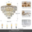 Gold Crystal Chandeliers,5-Tier Round Semi Flush Mount Chandelier Light Fixture,Large Contemporary Luxury Ceiling Lighting - Korvel
