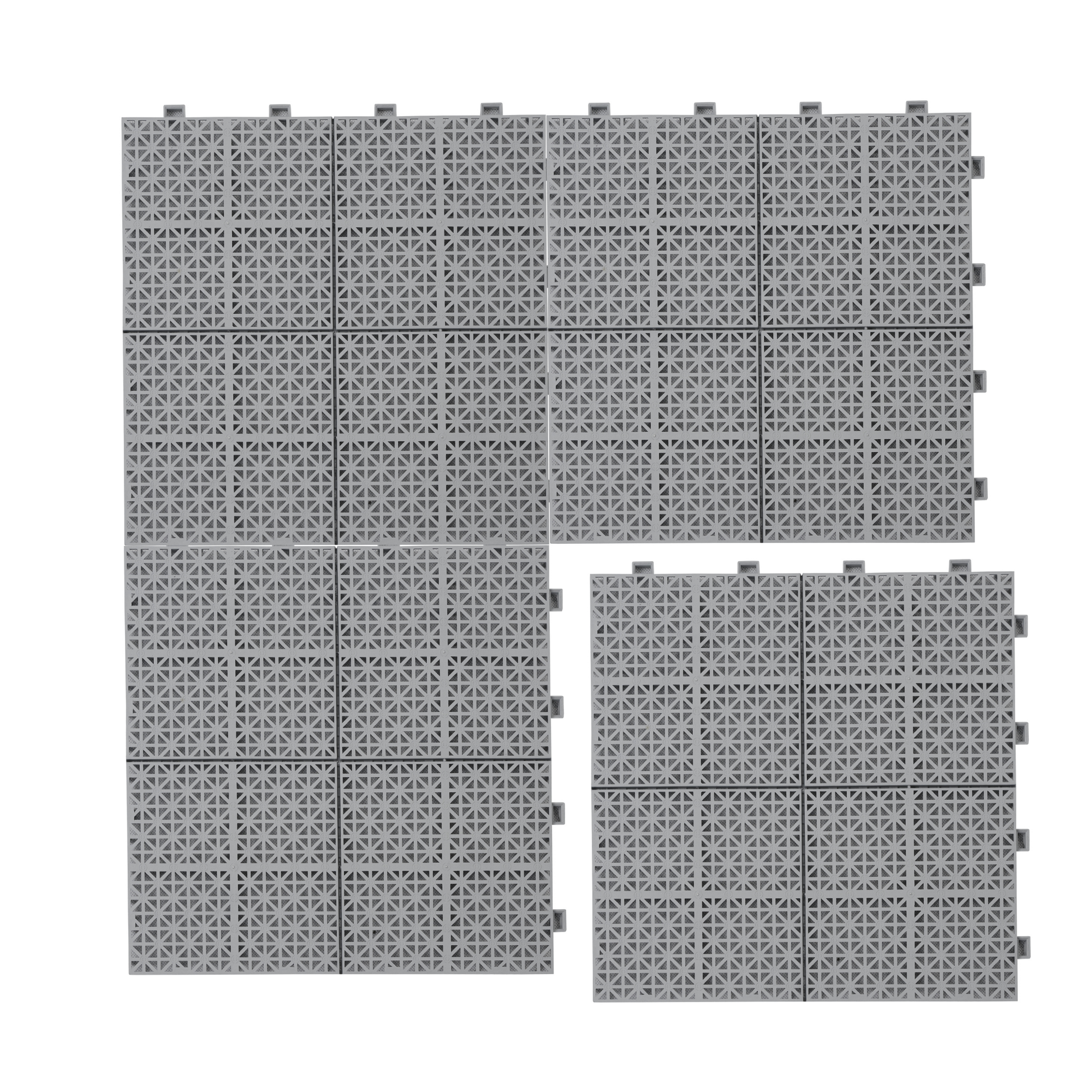 12 x 12 inch gray interlocking deck tiles, plastic waterproof, weighing up to 6613 pounds, with a rose pattern pack of 12 - Korvel
