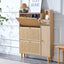 Modern minimalist storage cabinet MDF bed top cabinet Japanese rattan shoe cabinet, small home furniture - Korvel