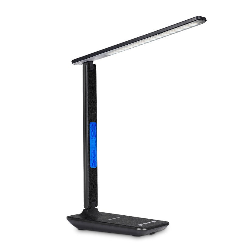 Folding alarm clock, time display, learning, reading, business, office, adjustable light, eye protection desk lamp - Korvel