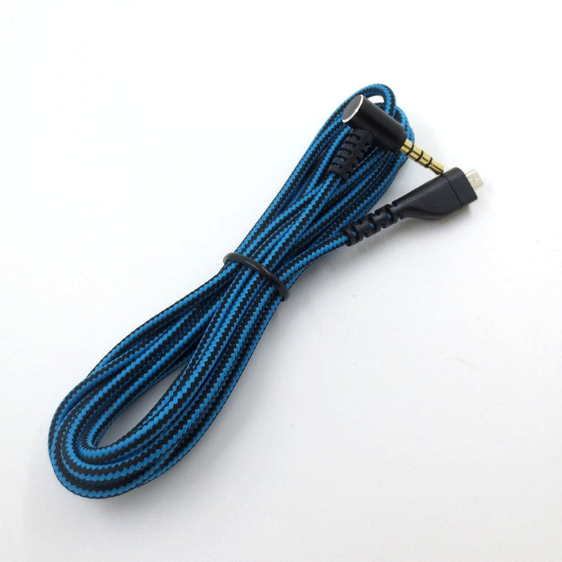 Suitable for Arctis 3 5 7 Sairui Ice Gaming Earphone Cable Blue Black Stripe Audio Cable - Korvel